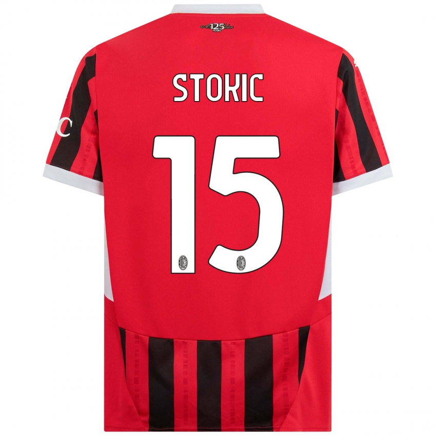 Kinder Sara Stokić #15 Rot Schwarz Heimtrikot Trikot 2024/25 T-Shirt Schweiz