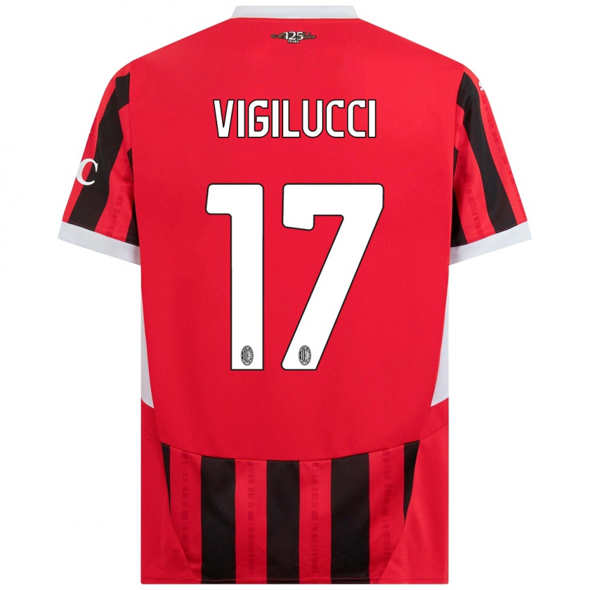 Kinder Valery Vigilucci #17 Rot Schwarz Heimtrikot Trikot 2024/25 T-Shirt Schweiz