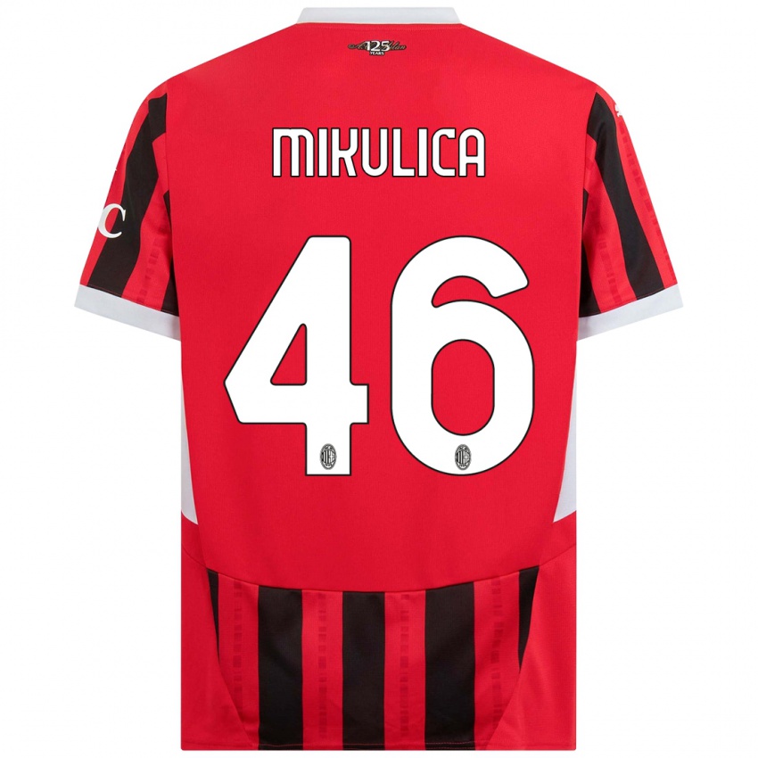 Kinder Petra Mikulica #46 Rot Schwarz Heimtrikot Trikot 2024/25 T-Shirt Schweiz