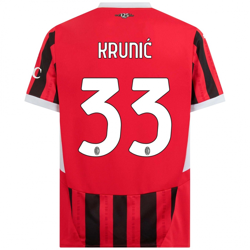 Enfant Maillot Rade Krunic #33 Rouge Noir Tenues Domicile 2024/25 T-Shirt Suisse