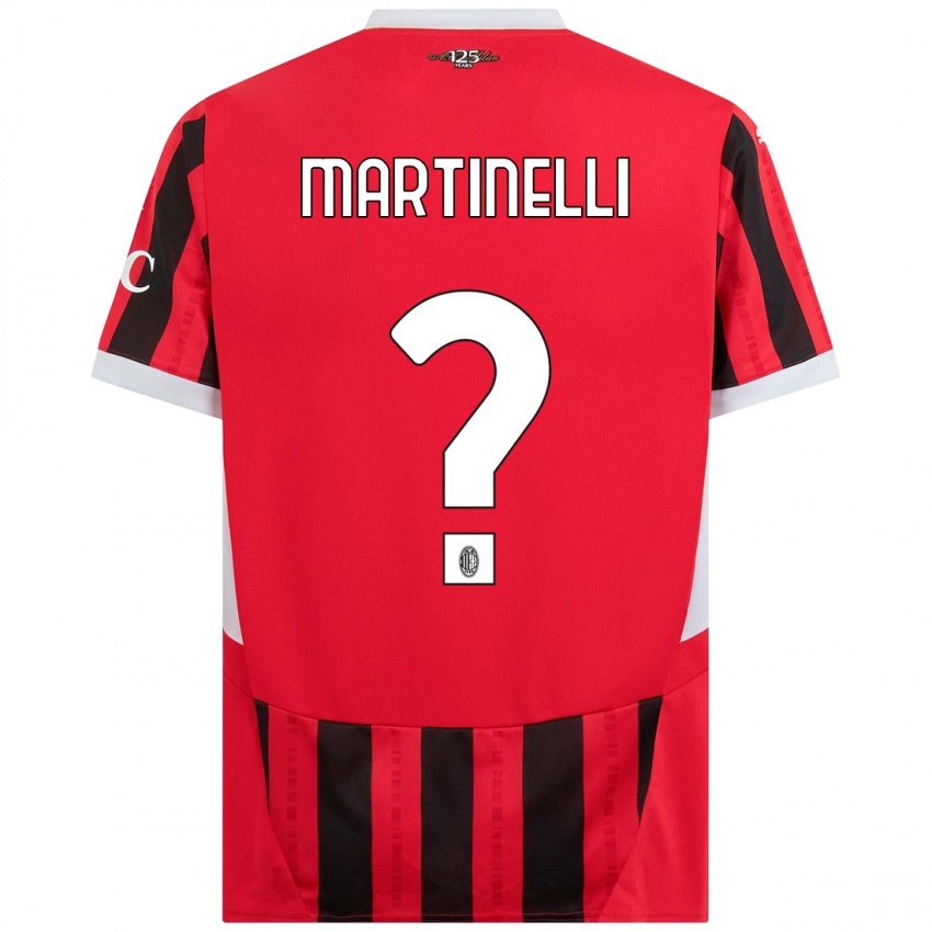 Enfant Maillot Riccardo Martinelli #0 Rouge Noir Tenues Domicile 2024/25 T-Shirt Suisse