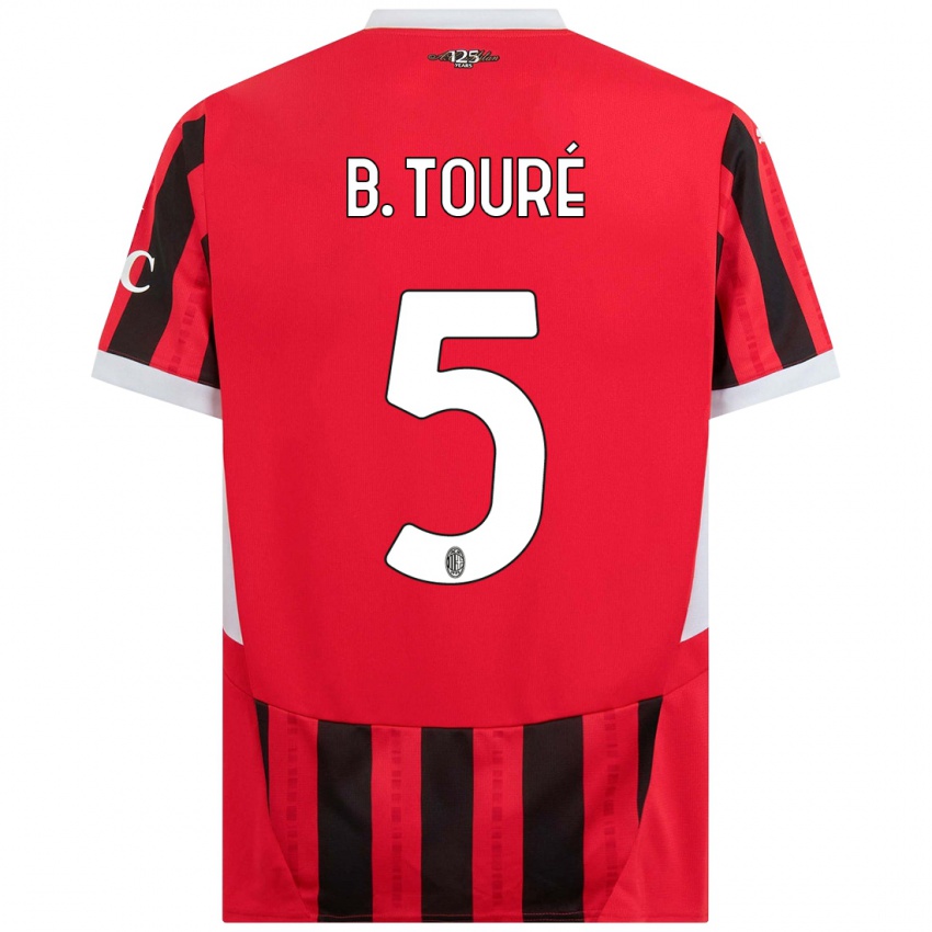 Enfant Maillot Fode Ballo-Toure #5 Rouge Noir Tenues Domicile 2024/25 T-Shirt Suisse