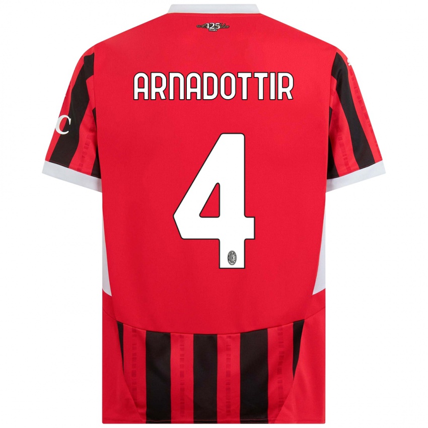 Kinder Guony Arnadottir #4 Rot Schwarz Heimtrikot Trikot 2024/25 T-Shirt Schweiz