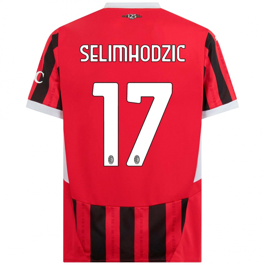 Kinder Noa Selimhodzic #17 Rot Schwarz Heimtrikot Trikot 2024/25 T-Shirt Schweiz