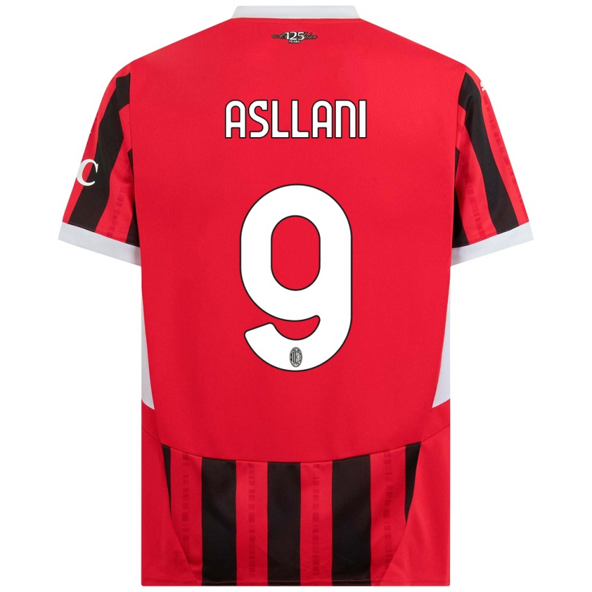 Kinder Kosovare Asllani #9 Rot Schwarz Heimtrikot Trikot 2024/25 T-Shirt Schweiz