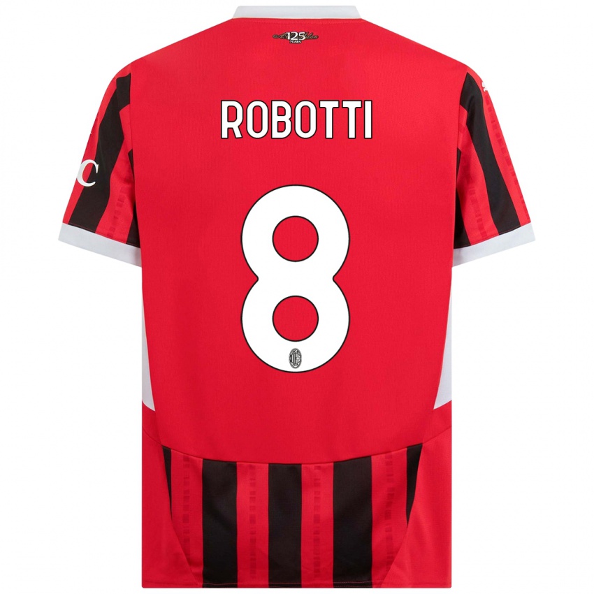 Kinder Giovanni Robotti #8 Rot Schwarz Heimtrikot Trikot 2024/25 T-Shirt Schweiz