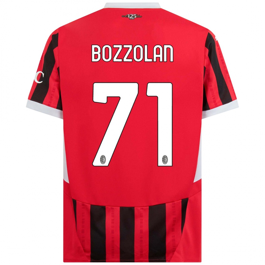 Enfant Maillot Andrea Bozzolan #71 Rouge Noir Tenues Domicile 2024/25 T-Shirt Suisse