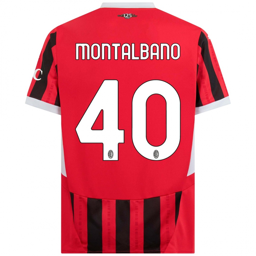 Kinder Nicolo Montalbano #40 Rot Schwarz Heimtrikot Trikot 2024/25 T-Shirt Schweiz