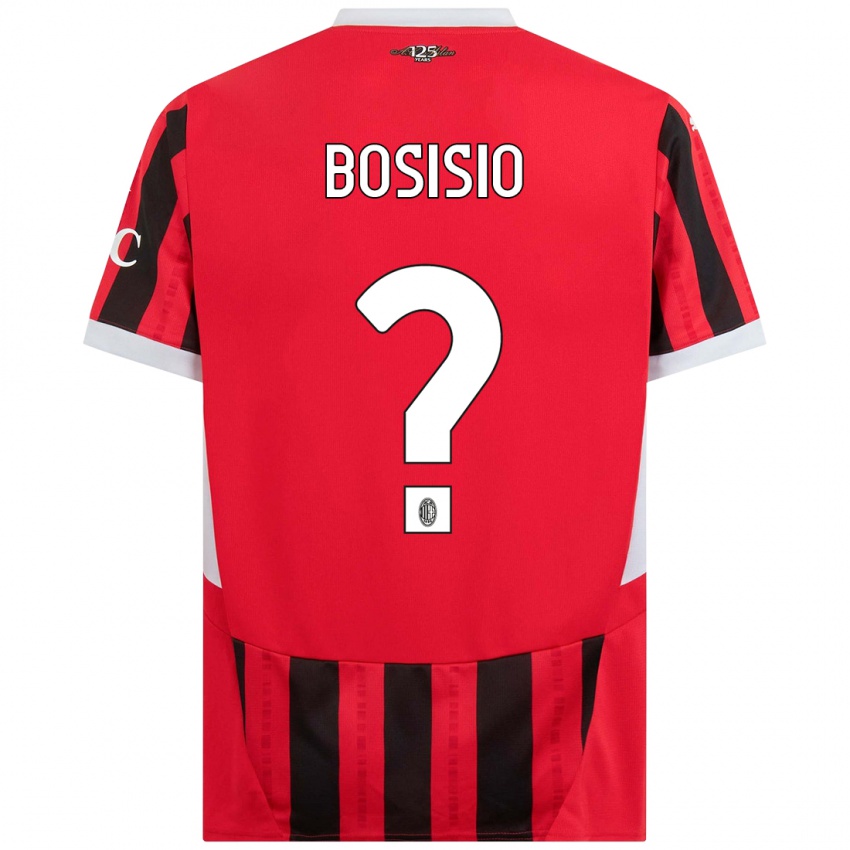 Enfant Maillot Josue Bosisio #0 Rouge Noir Tenues Domicile 2024/25 T-Shirt Suisse