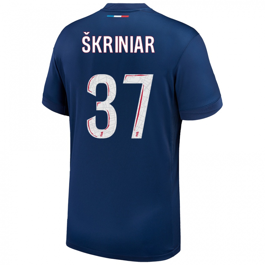 Kinder Milan Skriniar #37 Marineblau Weiß Heimtrikot Trikot 2024/25 T-Shirt Schweiz