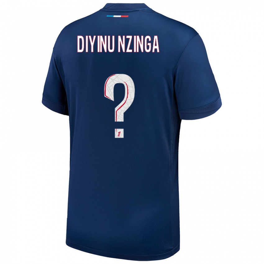 Kinder Vainqueur Diyinu Nzinga #0 Marineblau Weiß Heimtrikot Trikot 2024/25 T-Shirt Schweiz