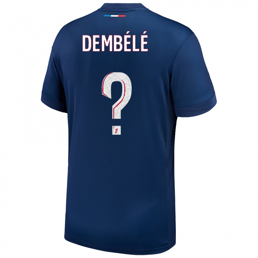 Kinder Omar Dembélé #0 Marineblau Weiß Heimtrikot Trikot 2024/25 T-Shirt Schweiz