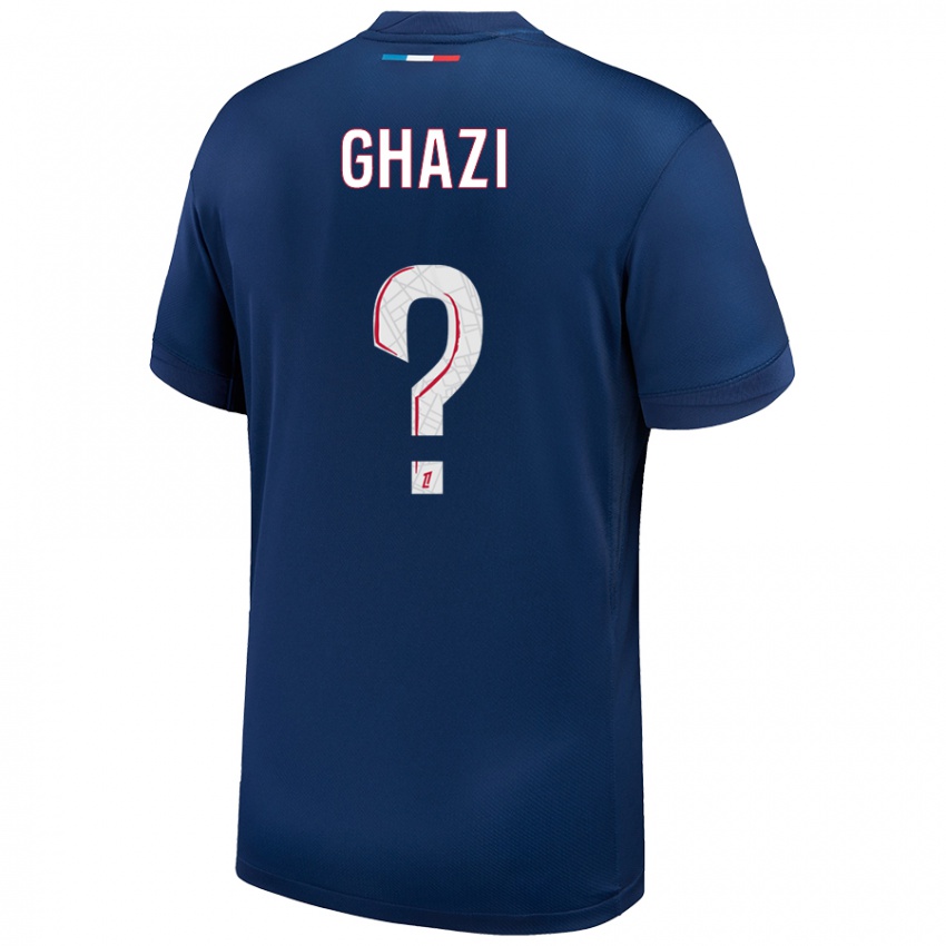 Enfant Maillot Yacine Ghazi #0 Bleu Marine Blanc Tenues Domicile 2024/25 T-Shirt Suisse