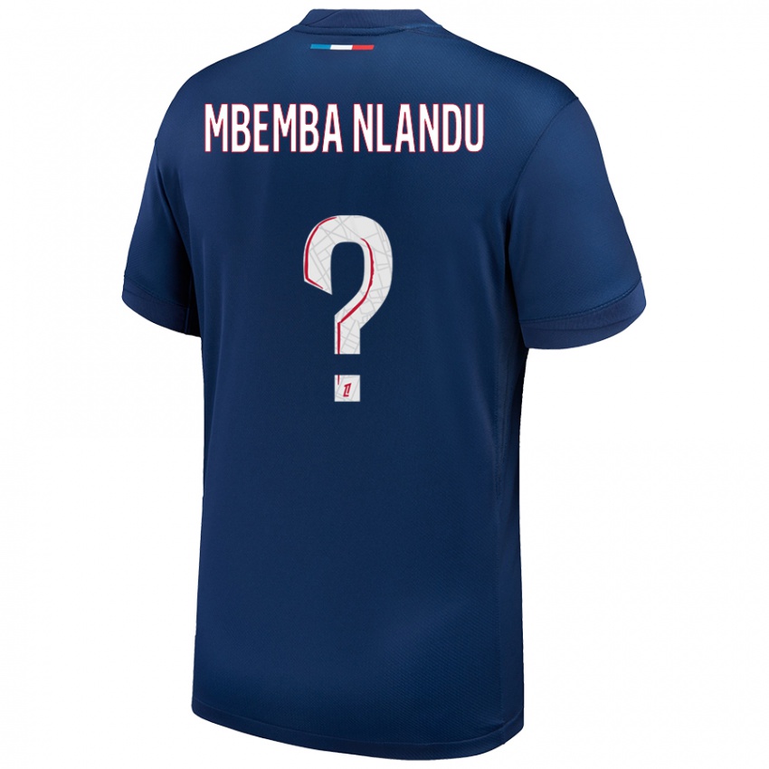 Kinder Emmanuel Mbemba Nlandu #0 Marineblau Weiß Heimtrikot Trikot 2024/25 T-Shirt Schweiz