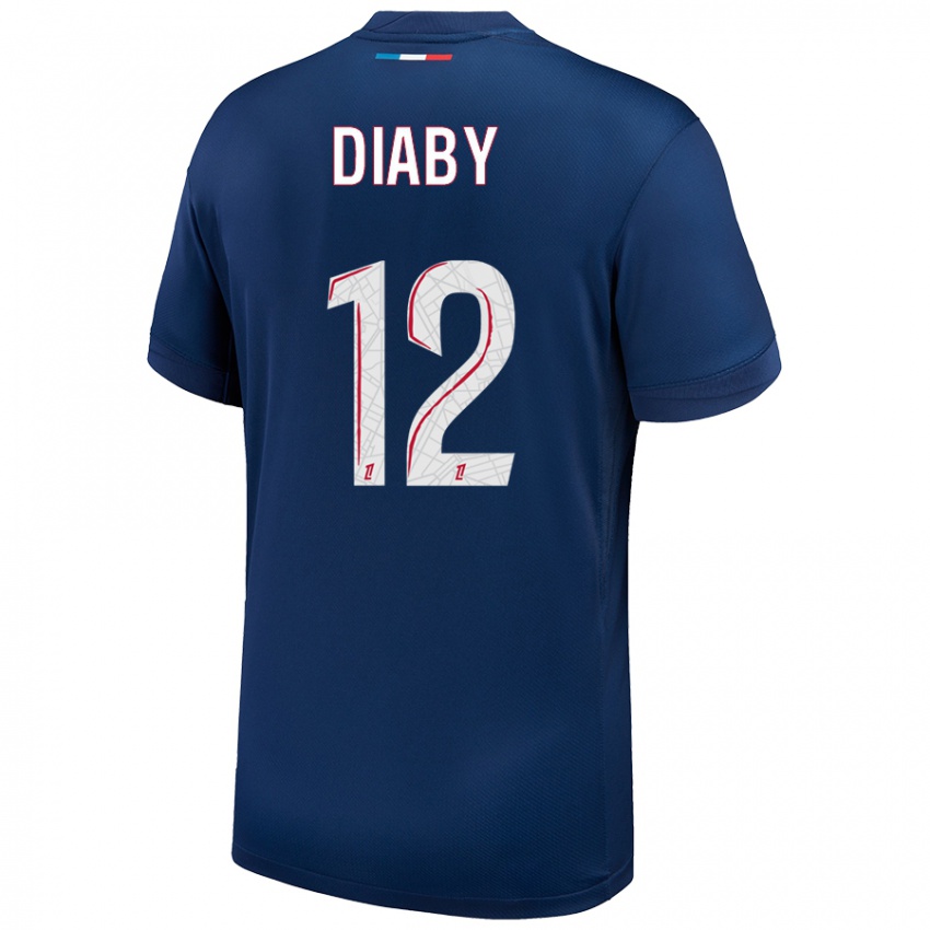 Kinder Ibrahima Diaby #12 Marineblau Weiß Heimtrikot Trikot 2024/25 T-Shirt Schweiz