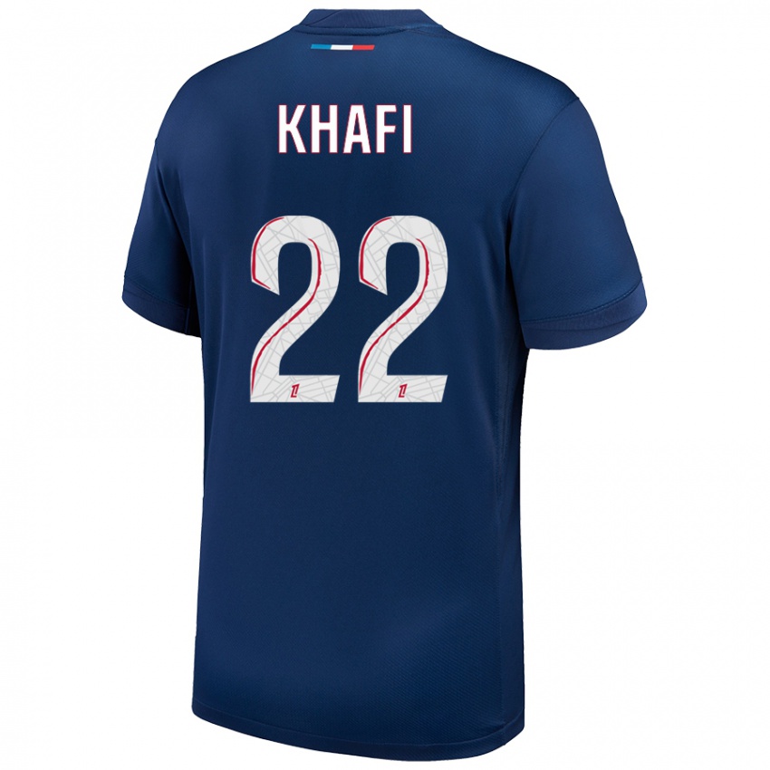 Kinder Yanis Khafi #22 Marineblau Weiß Heimtrikot Trikot 2024/25 T-Shirt Schweiz