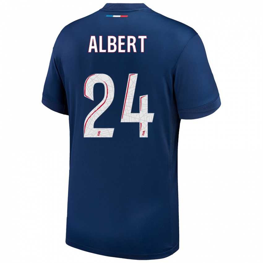 Kinder Korbin Albert #24 Marineblau Weiß Heimtrikot Trikot 2024/25 T-Shirt Schweiz