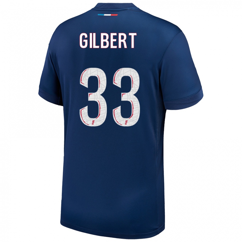 Kinder Tara Elimbi Gilbert #33 Marineblau Weiß Heimtrikot Trikot 2024/25 T-Shirt Schweiz