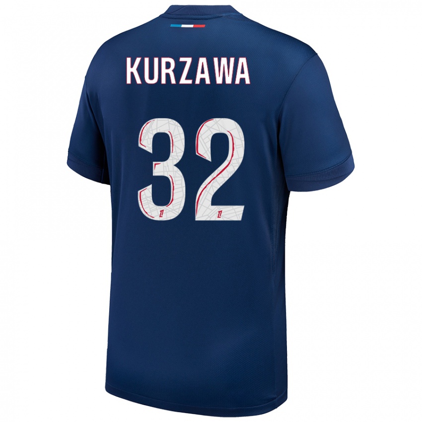 Kinder Layvin Kurzawa #32 Marineblau Weiß Heimtrikot Trikot 2024/25 T-Shirt Schweiz