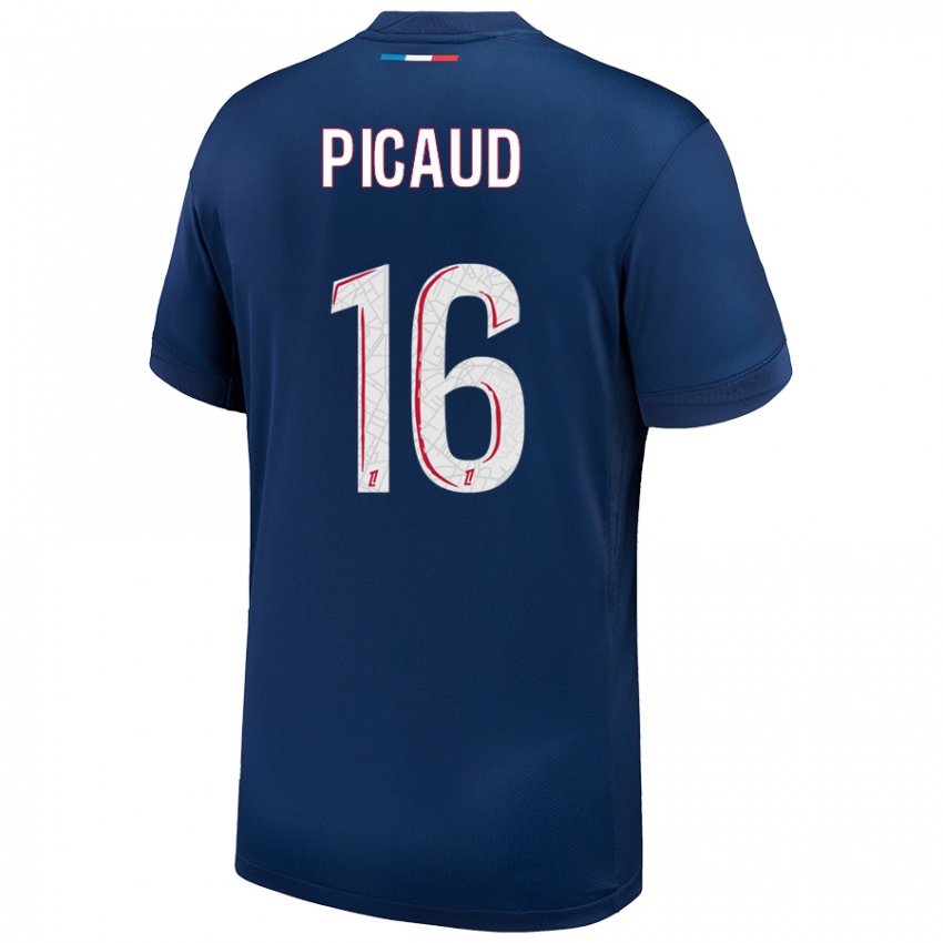 Enfant Maillot Constance Picaud #16 Bleu Marine Blanc Tenues Domicile 2024/25 T-Shirt Suisse