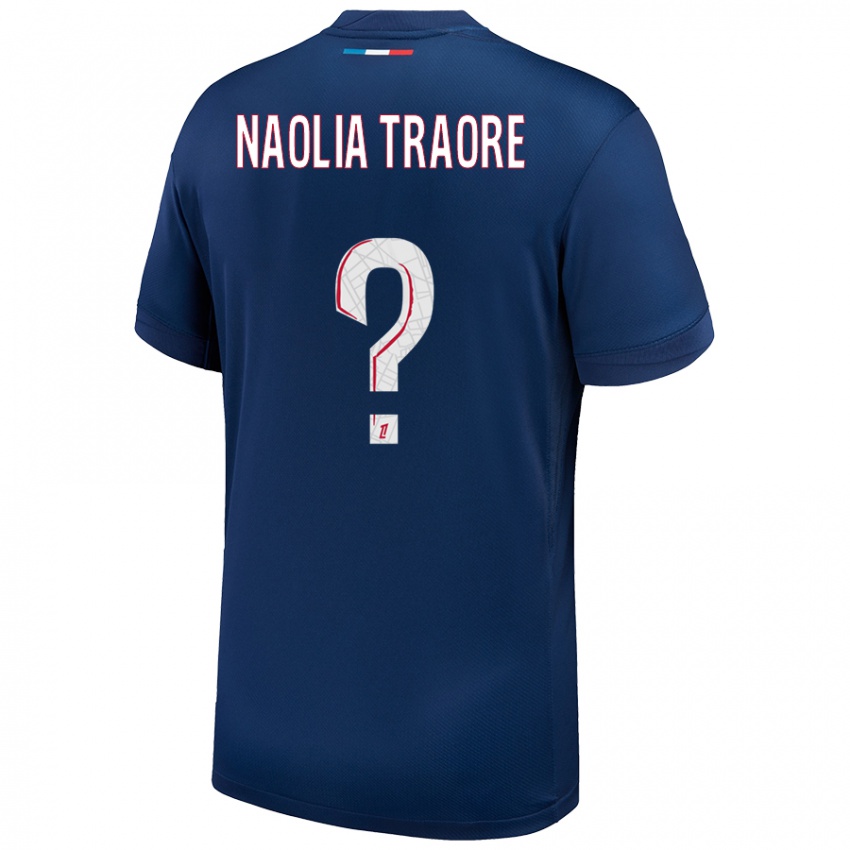 Enfant Maillot Naolia Traore #0 Bleu Marine Blanc Tenues Domicile 2024/25 T-Shirt Suisse