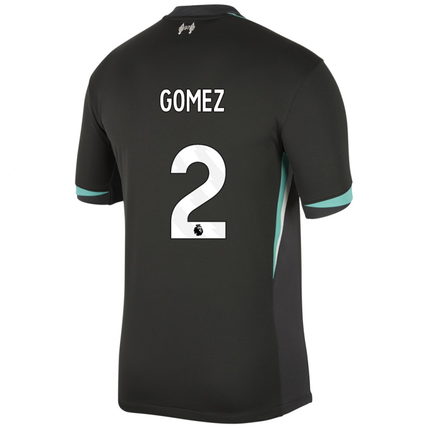 Kinder Joe Gomez #2 Schwarz Anthrazitweiß Auswärtstrikot Trikot 2024/25 T-Shirt Schweiz