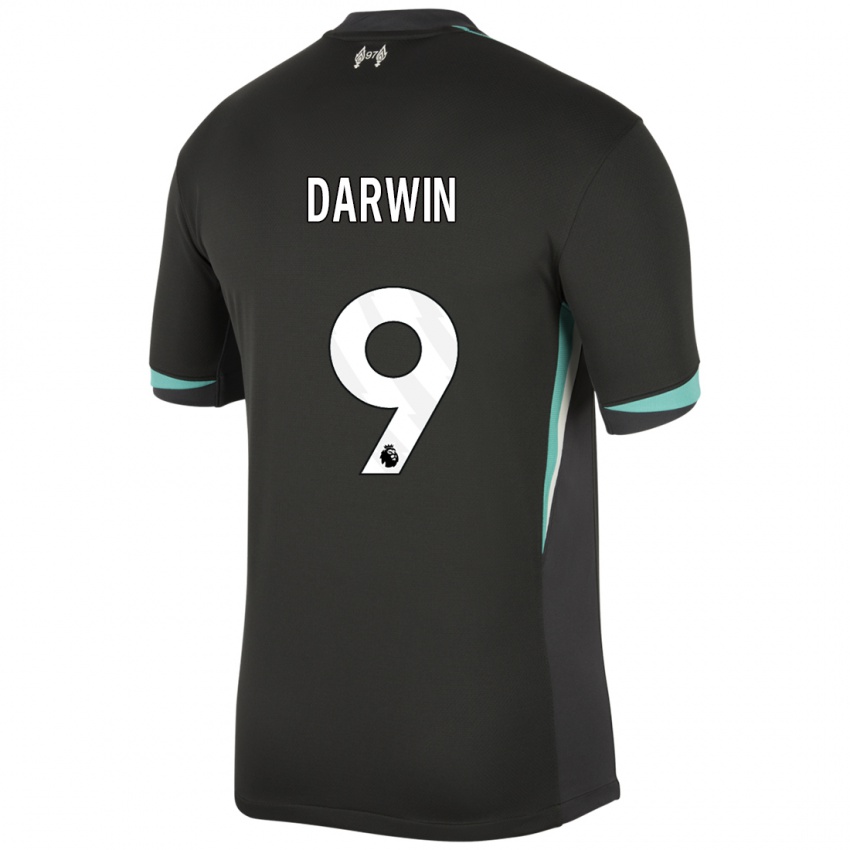 Enfant Maillot Darwin Nunez #9 Noir Anthracite Blanc Tenues Extérieur 2024/25 T-Shirt Suisse