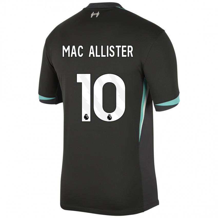 Enfant Maillot Alexis Mac Allister #10 Noir Anthracite Blanc Tenues Extérieur 2024/25 T-Shirt Suisse