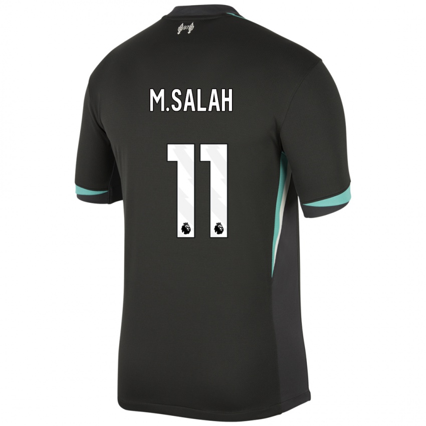 Enfant Maillot Mohamed Salah #11 Noir Anthracite Blanc Tenues Extérieur 2024/25 T-Shirt Suisse