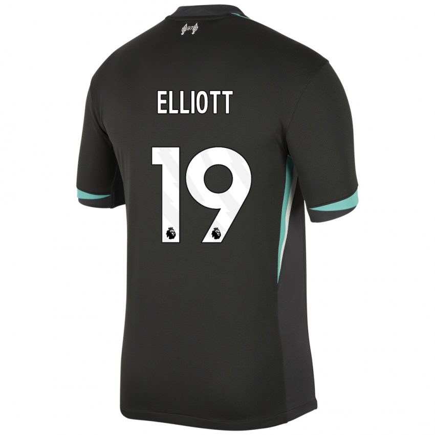 Enfant Maillot Harvey Elliott #19 Noir Anthracite Blanc Tenues Extérieur 2024/25 T-Shirt Suisse