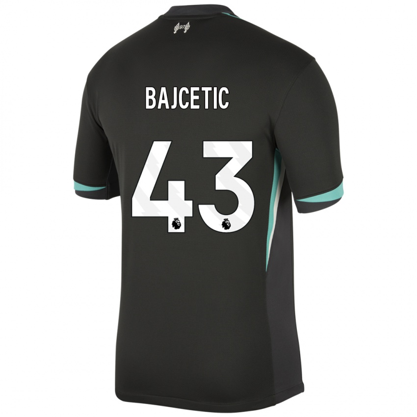 Enfant Maillot Stefan Bajcetic #43 Noir Anthracite Blanc Tenues Extérieur 2024/25 T-Shirt Suisse