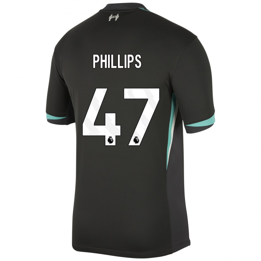 Enfant Maillot Nathaniel Phillips #47 Noir Anthracite Blanc Tenues Extérieur 2024/25 T-Shirt Suisse