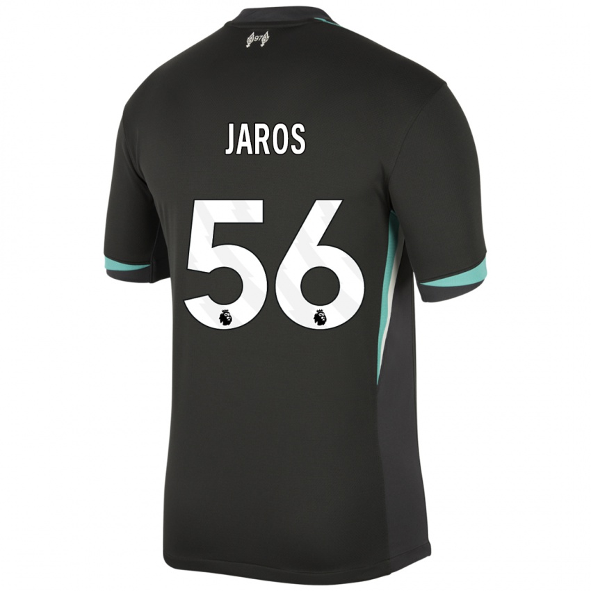 Kinder Vitezslav Jaros #56 Schwarz Anthrazitweiß Auswärtstrikot Trikot 2024/25 T-Shirt Schweiz