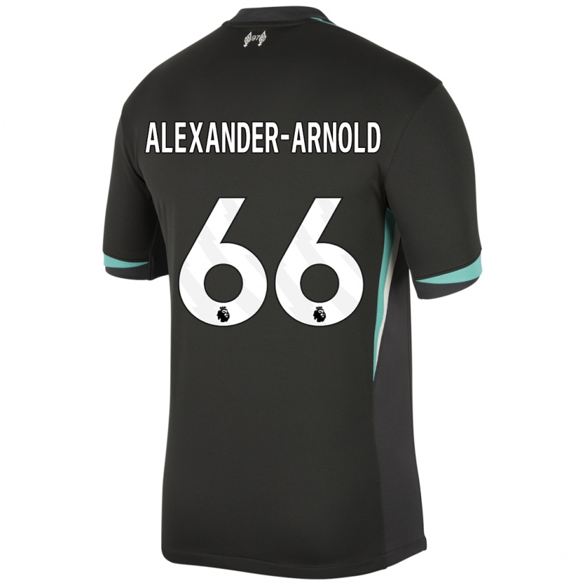 Kinder Trent Alexander-Arnold #66 Schwarz Anthrazitweiß Auswärtstrikot Trikot 2024/25 T-Shirt Schweiz