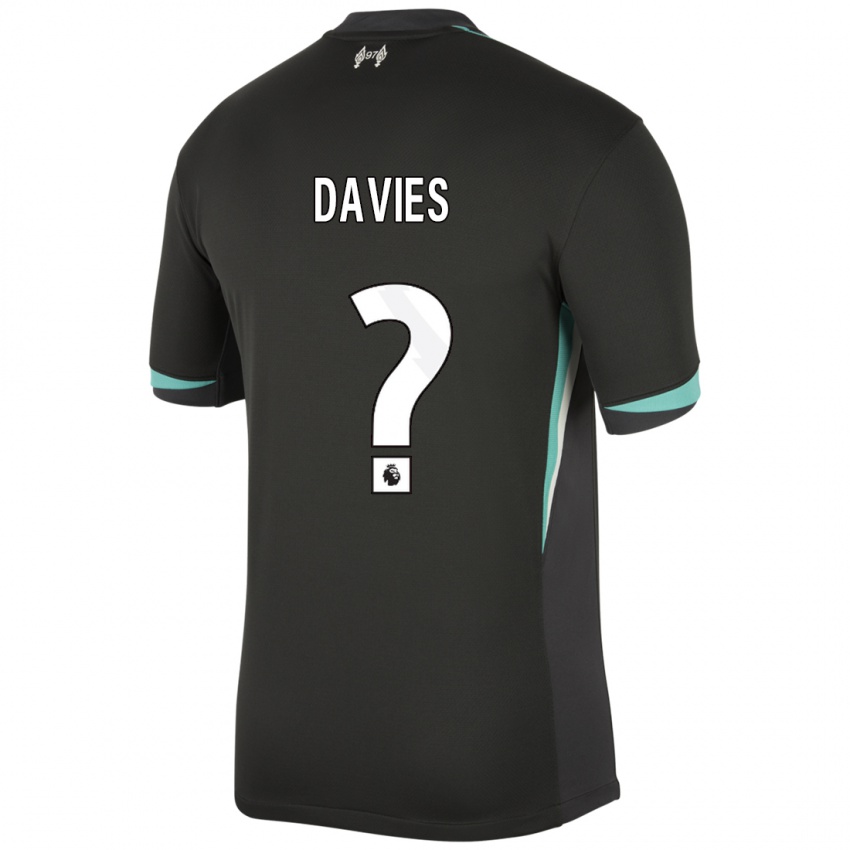 Enfant Maillot Harvey Davies #0 Noir Anthracite Blanc Tenues Extérieur 2024/25 T-Shirt Suisse