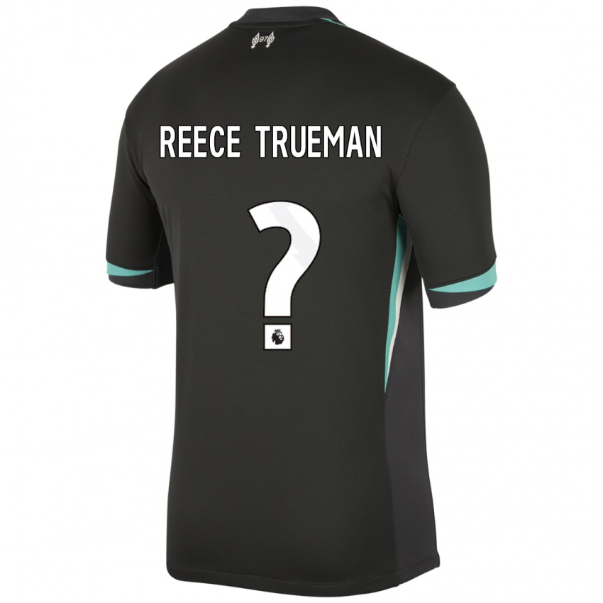 Enfant Maillot Reece Trueman #0 Noir Anthracite Blanc Tenues Extérieur 2024/25 T-Shirt Suisse