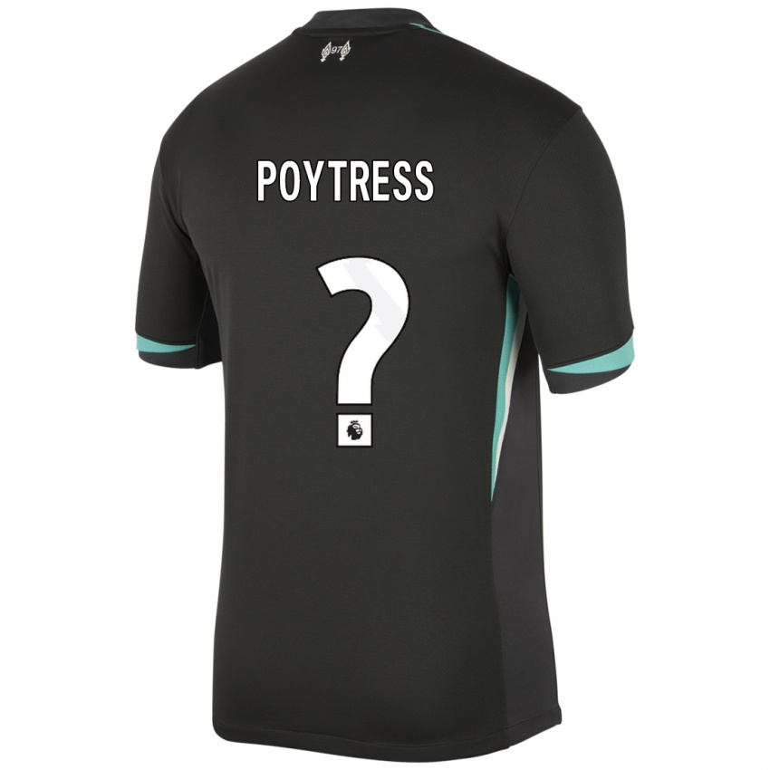 Enfant Maillot Jacob Poytress #0 Noir Anthracite Blanc Tenues Extérieur 2024/25 T-Shirt Suisse