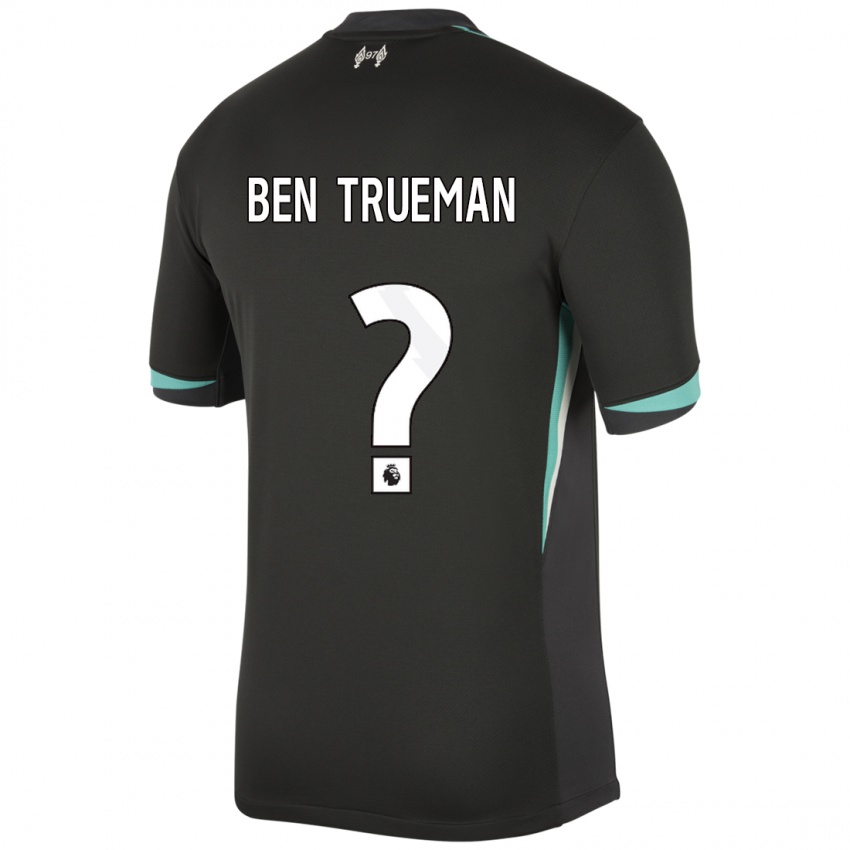 Enfant Maillot Ben Trueman #0 Noir Anthracite Blanc Tenues Extérieur 2024/25 T-Shirt Suisse