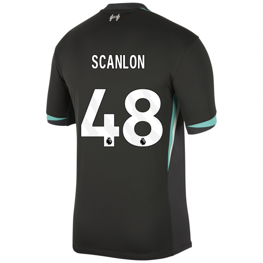 Enfant Maillot Calum Scanlon #48 Noir Anthracite Blanc Tenues Extérieur 2024/25 T-Shirt Suisse