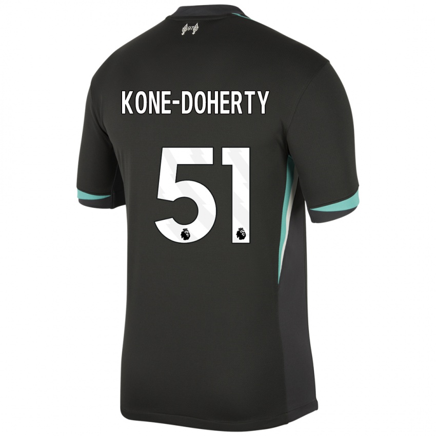 Enfant Maillot Trent Kone-Doherty #51 Noir Anthracite Blanc Tenues Extérieur 2024/25 T-Shirt Suisse