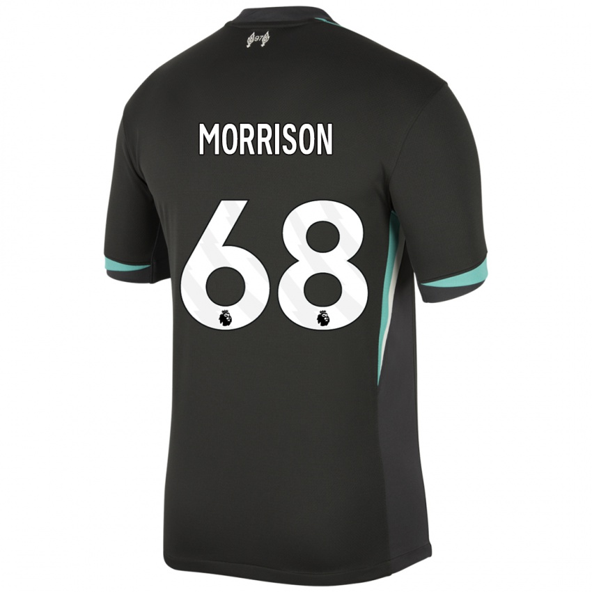 Enfant Maillot Kieran Morrison #68 Noir Anthracite Blanc Tenues Extérieur 2024/25 T-Shirt Suisse