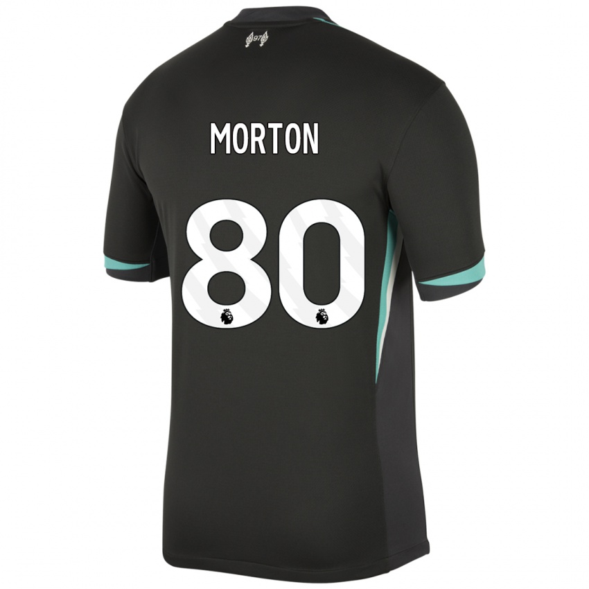 Enfant Maillot Tyler Morton #80 Noir Anthracite Blanc Tenues Extérieur 2024/25 T-Shirt Suisse