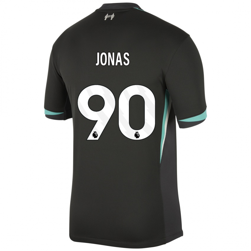 Enfant Maillot Lee Jonas #90 Noir Anthracite Blanc Tenues Extérieur 2024/25 T-Shirt Suisse