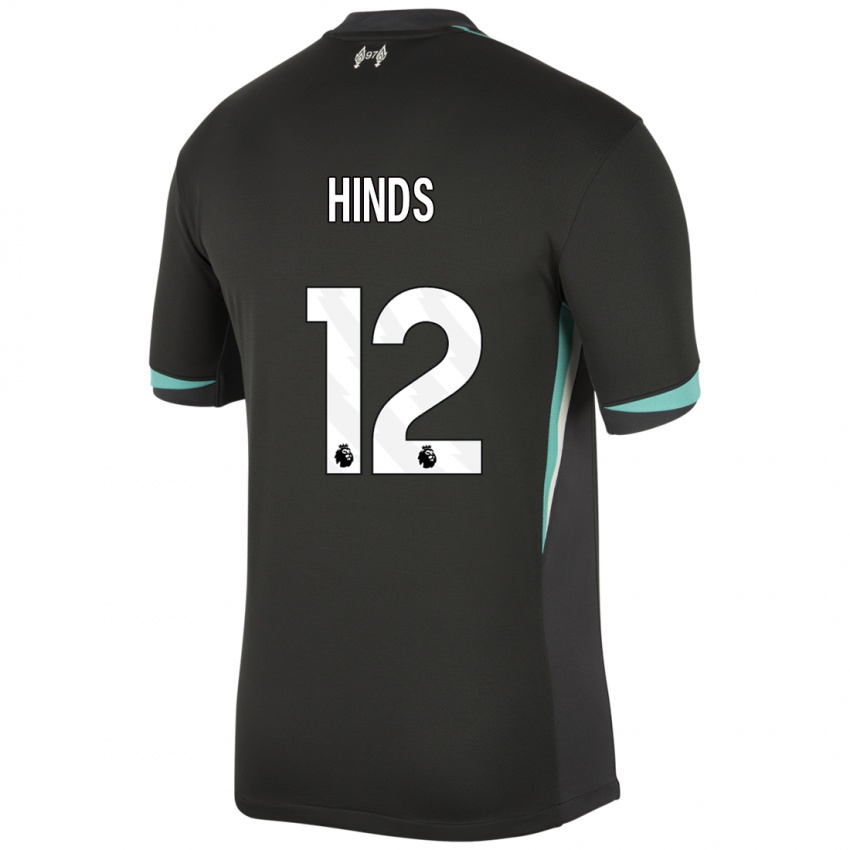 Kinder Taylor Hinds #12 Schwarz Anthrazitweiß Auswärtstrikot Trikot 2024/25 T-Shirt Schweiz