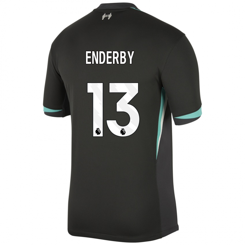 Enfant Maillot Mia Enderby #13 Noir Anthracite Blanc Tenues Extérieur 2024/25 T-Shirt Suisse