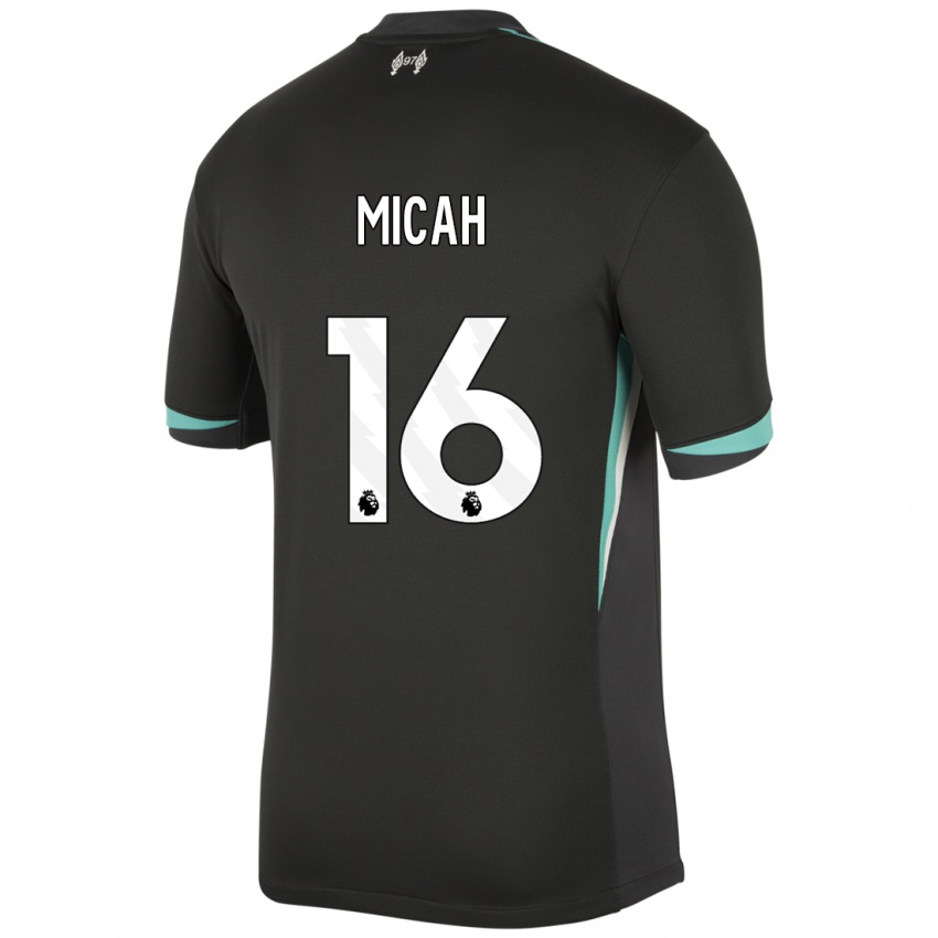 Kinder Teagan Micah #16 Schwarz Anthrazitweiß Auswärtstrikot Trikot 2024/25 T-Shirt Schweiz