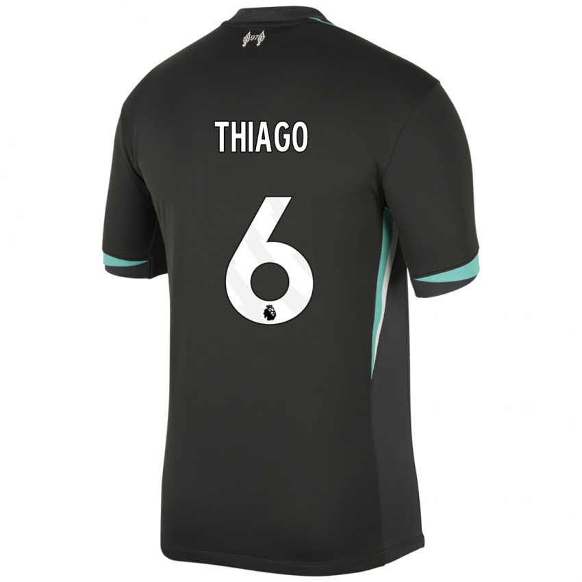 Kinder Thiago #6 Schwarz Anthrazitweiß Auswärtstrikot Trikot 2024/25 T-Shirt Schweiz