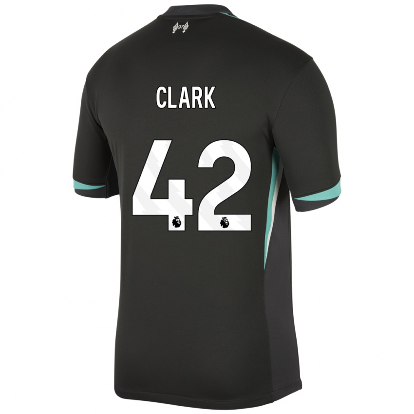 Kinder Bobby Clark #42 Schwarz Anthrazitweiß Auswärtstrikot Trikot 2024/25 T-Shirt Schweiz