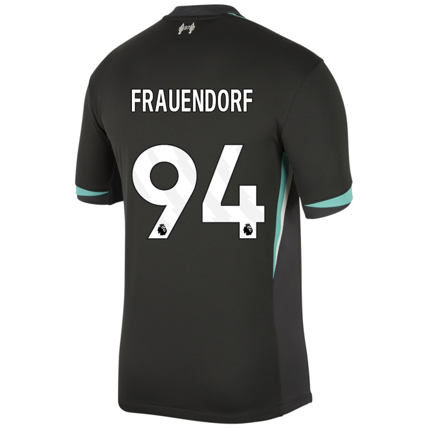 Kinder Melkamu Frauendorf #94 Schwarz Anthrazitweiß Auswärtstrikot Trikot 2024/25 T-Shirt Schweiz