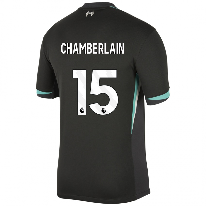 Enfant Maillot Alex Oxlade Chamberlain #15 Noir Anthracite Blanc Tenues Extérieur 2024/25 T-Shirt Suisse